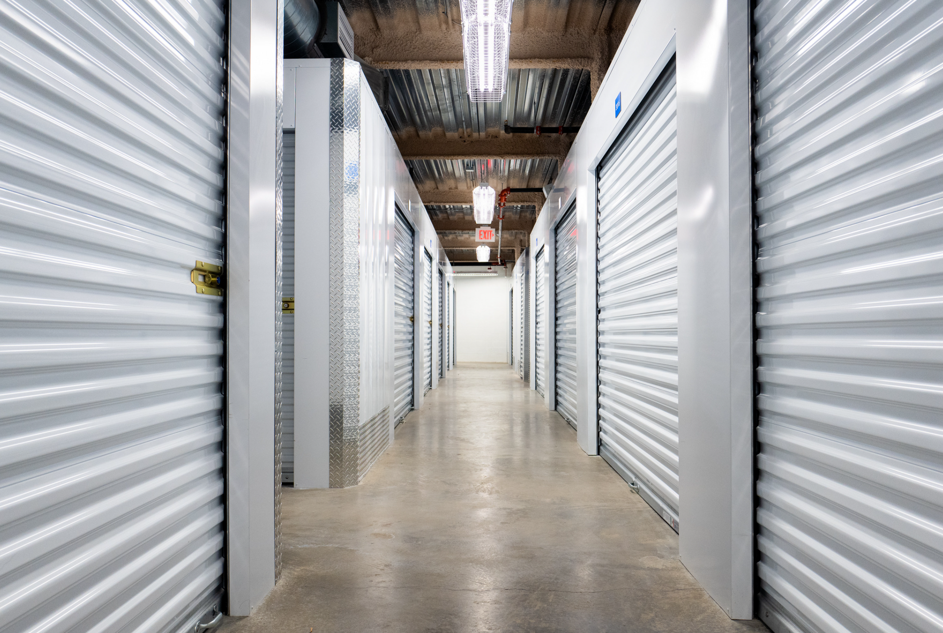 Inside a climate-controlled storage unit at U-Lock-It