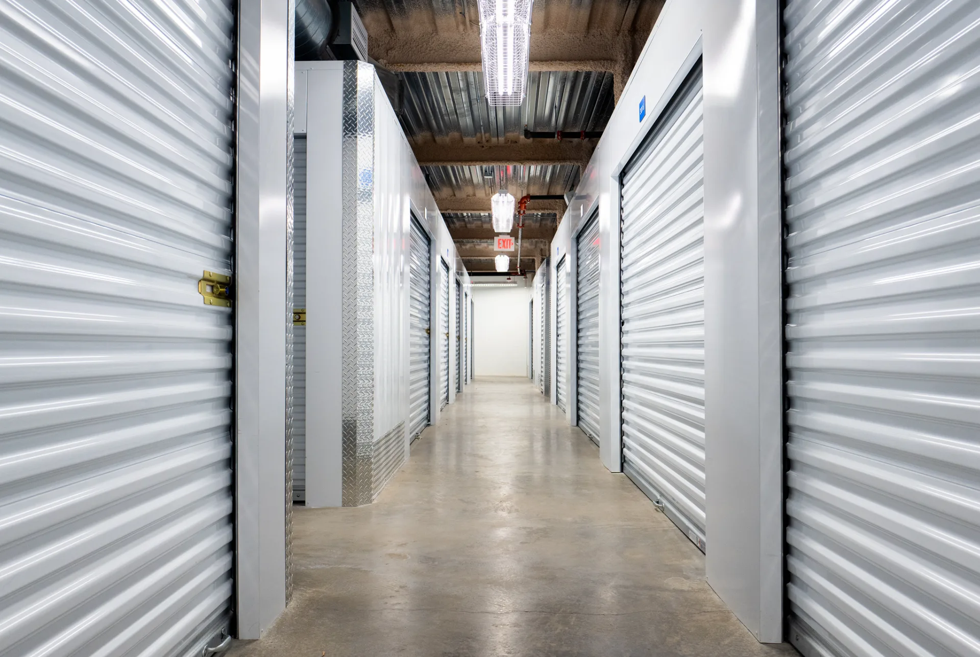Inside a climate-controlled storage unit at U-Lock-It